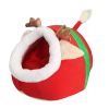 Cute Christmas Red Reindeer Pet Dog Cat Bed Cushion Puppy House Soft