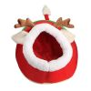 Cute Christmas Red Reindeer Pet Dog Cat Bed Cushion Puppy House Soft