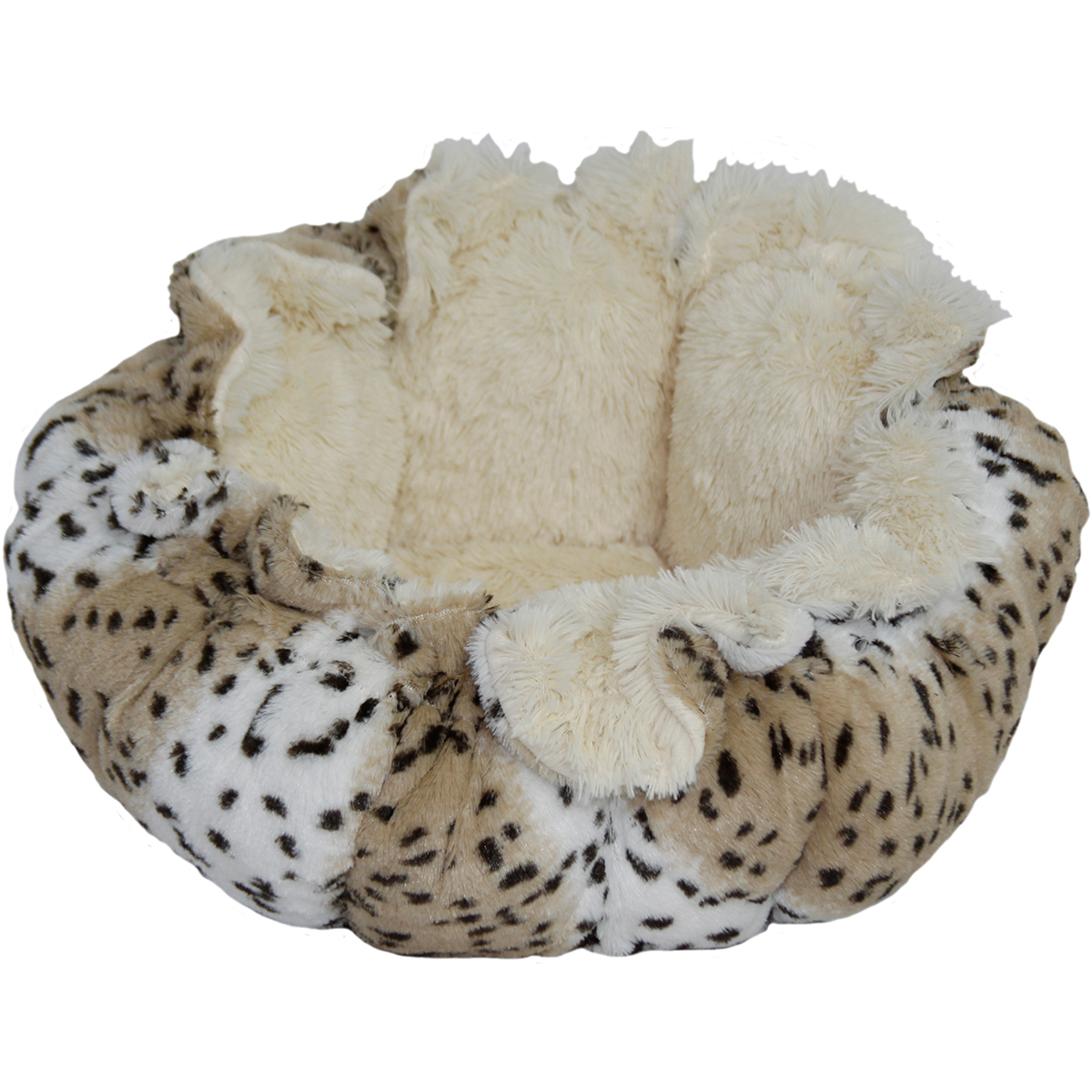 Flower Pull String Bed 16"" Round-Leopard